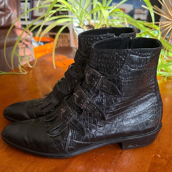 Modern Vice Black Jett Croc Ankle Boots *Special Edition (Seen on Mickey - Love) - Picture 2 of 15